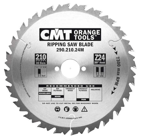 CMT 290.210.24M Sägeblatt für Längssägen 210 x 30 x 24T