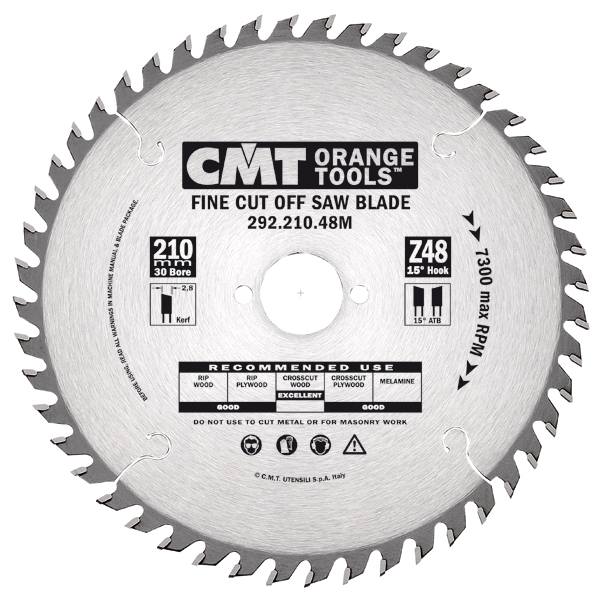 CMT 292.165.40H HM-Sägeblatt fein gezahnt 165 x 20 x 40T