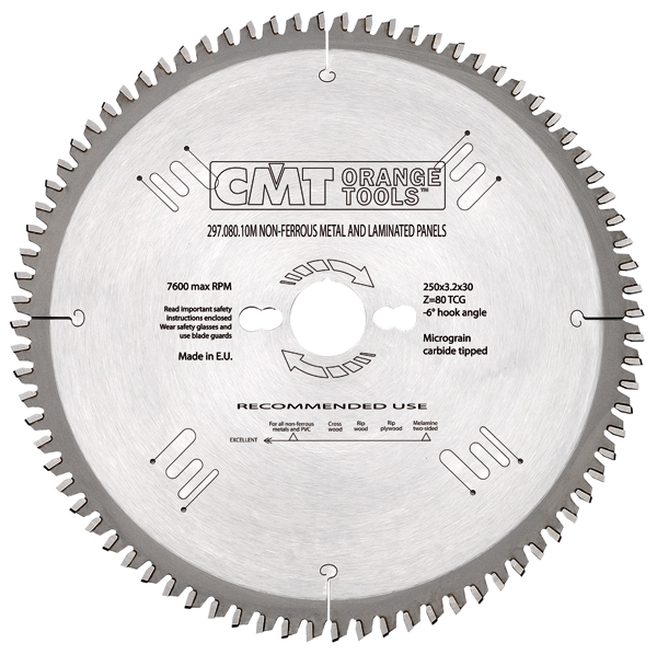 CMT 296.165.40H Negativklinge für Nichteisenmetalle/Trespa/Alu 165 x 20 x 40T