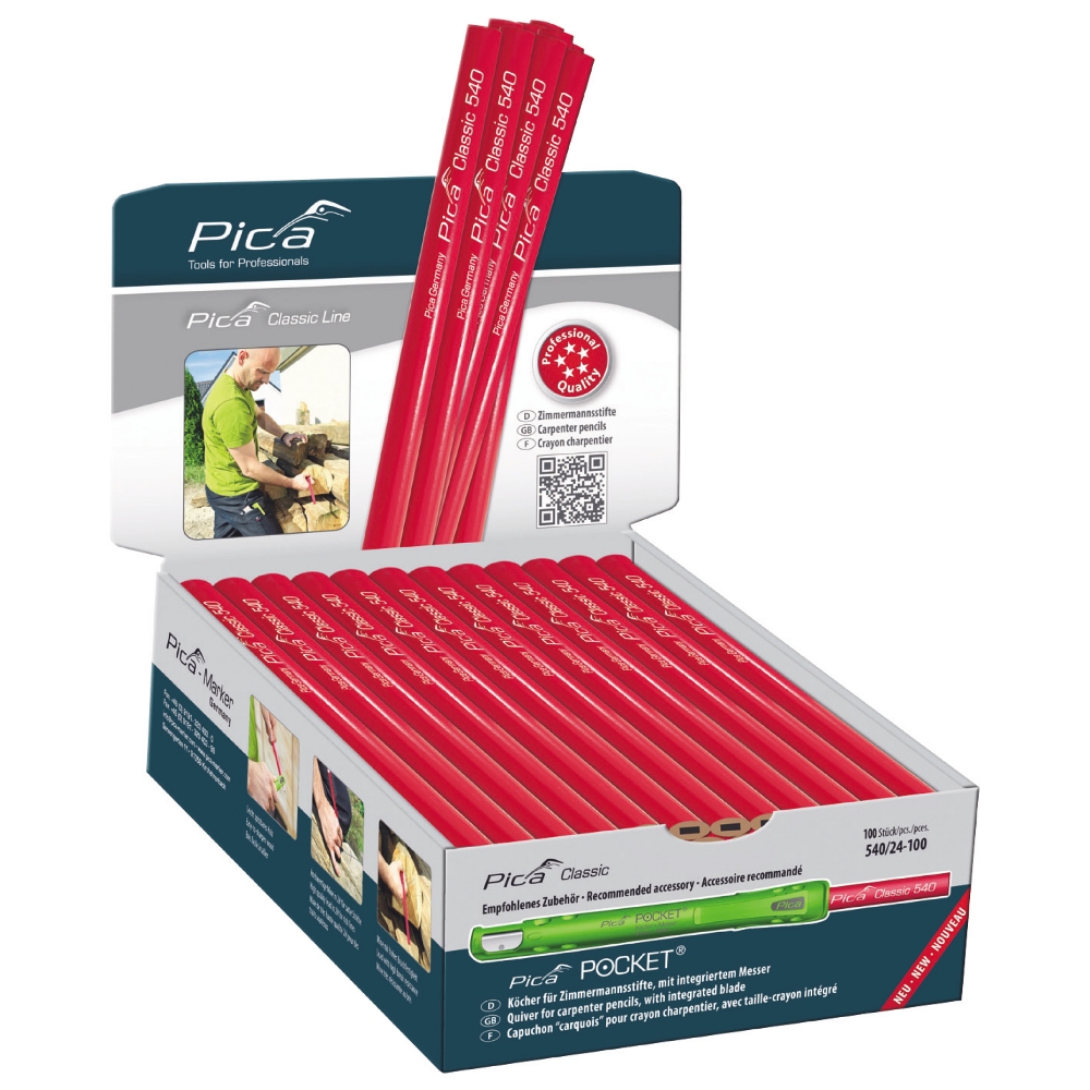 Pica PI54024-100 Zimmermannsbleistift 540/24 100 Stück