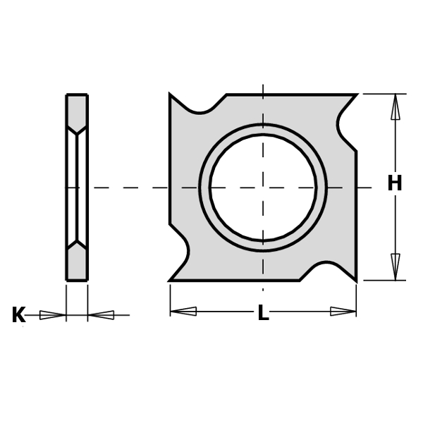 GRN Tools 790.181.00 HW-Wechselklinge 4-seitig (Haken) 18 x 18 x 1,95 mm 10 Stück
