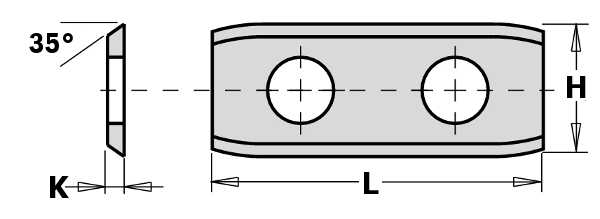 CMT 790.301.00 WPL-Wendemesser 2-seitig (abgerundet) 30 x 12 x 1,5 mm 10 Stück