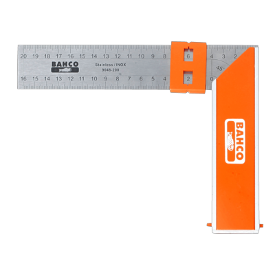 Bahco 9048-250 Zimmermannswinkel mit Stahlblatt und Schiebemarkierung 250 mm