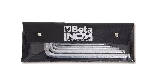 Beta 000961455 96BPINOX/B6 ?6-teiliger Satz abgewinkelter Sechskantschlüssel aus rostfreiem Stahl, im Koffer