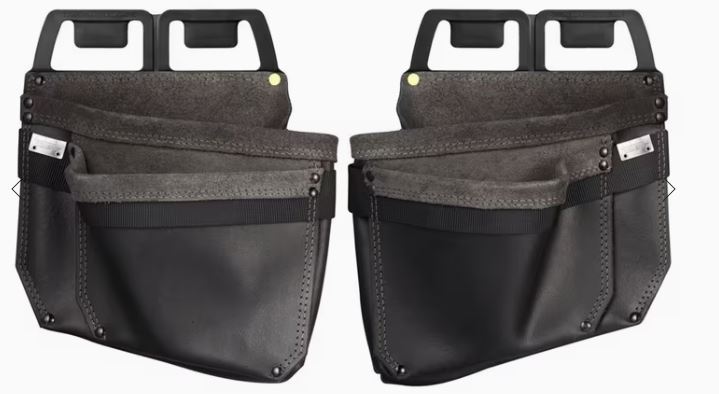 Snickers Workwear 97950404000 Nagel- und Schraubentasche aus Leder, Schwarz - Schwarz (0404), Einheitsgröße