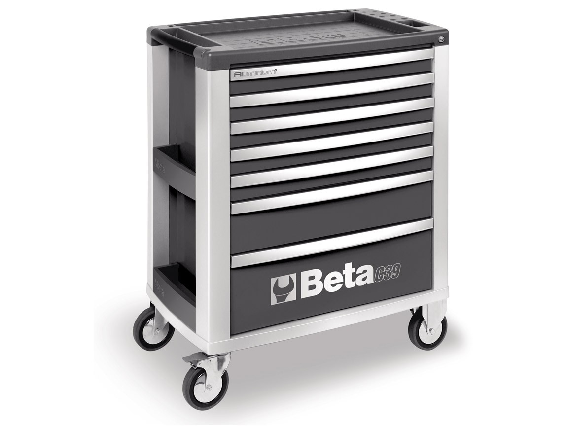 Beta 039000002 39000002 C39-7/G Werkzeugwagen mit 7 Schubladen Aluminium Grau