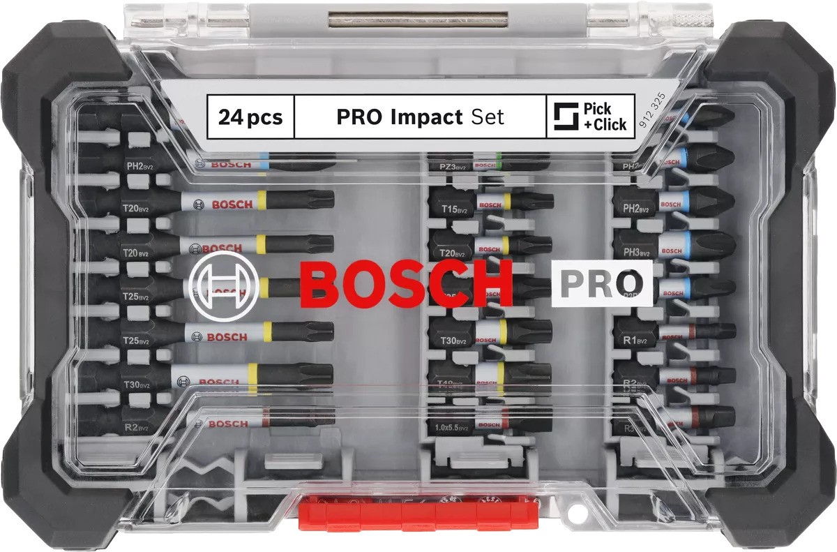 Bosch Blau Zubehör 2608521U75 PRO Schlagschrauber-Bit-Satz, 24-teilig