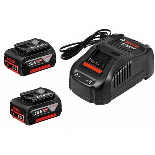Bosch Blau Zubehör 1600A00B8J Starter-Set 1 - 2 x Akku GBA 18 Volt 5,0 Ah M-C Professional + Ladegerät GAL1880CV