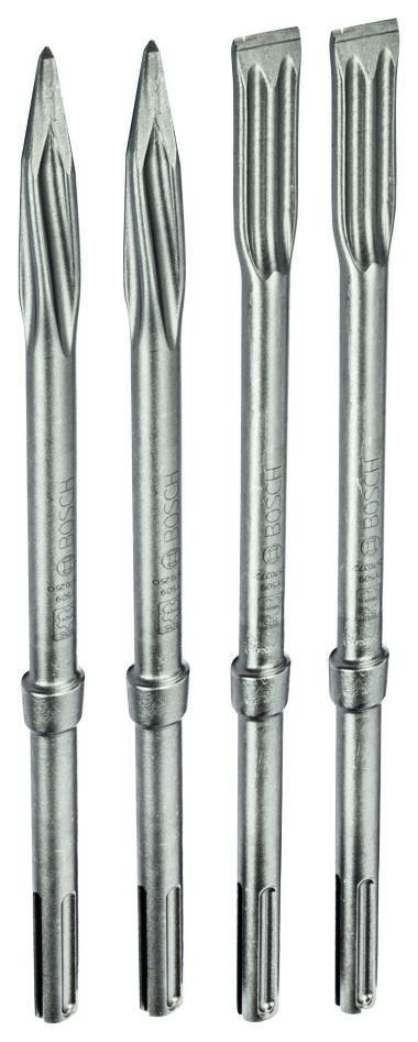 Bosch Blau Zubehör 2607017368 Profi-Meißelsatz SDS-Max - 2 x RTEC Spitzmeißel + 2 x RTEC Flachmeißel