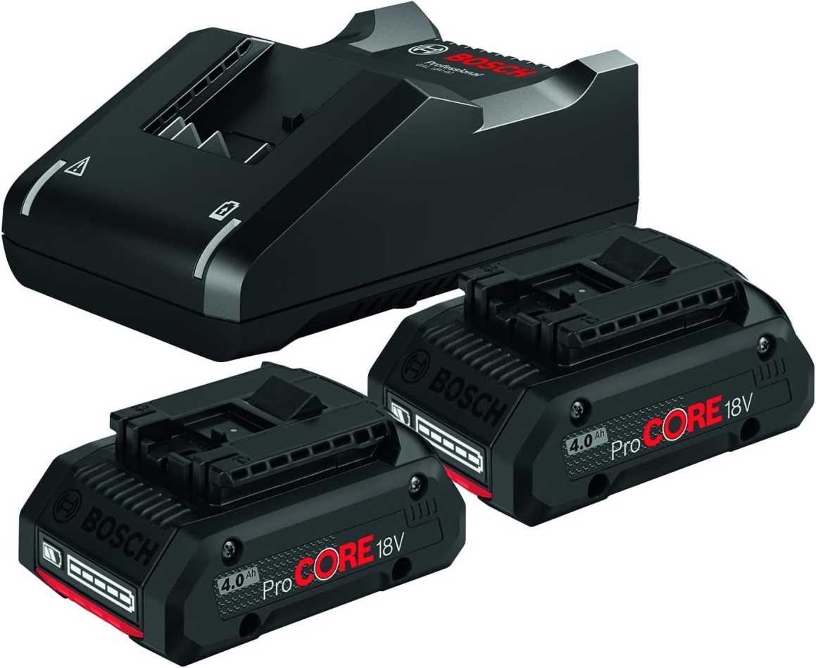 Bosch Blau Zubehör 1600A01BA3 Starter-Set 18V Advanced - 2 x Akku ProCORE 18V 4.0Ah + Ladegerät GAL 18 V-40