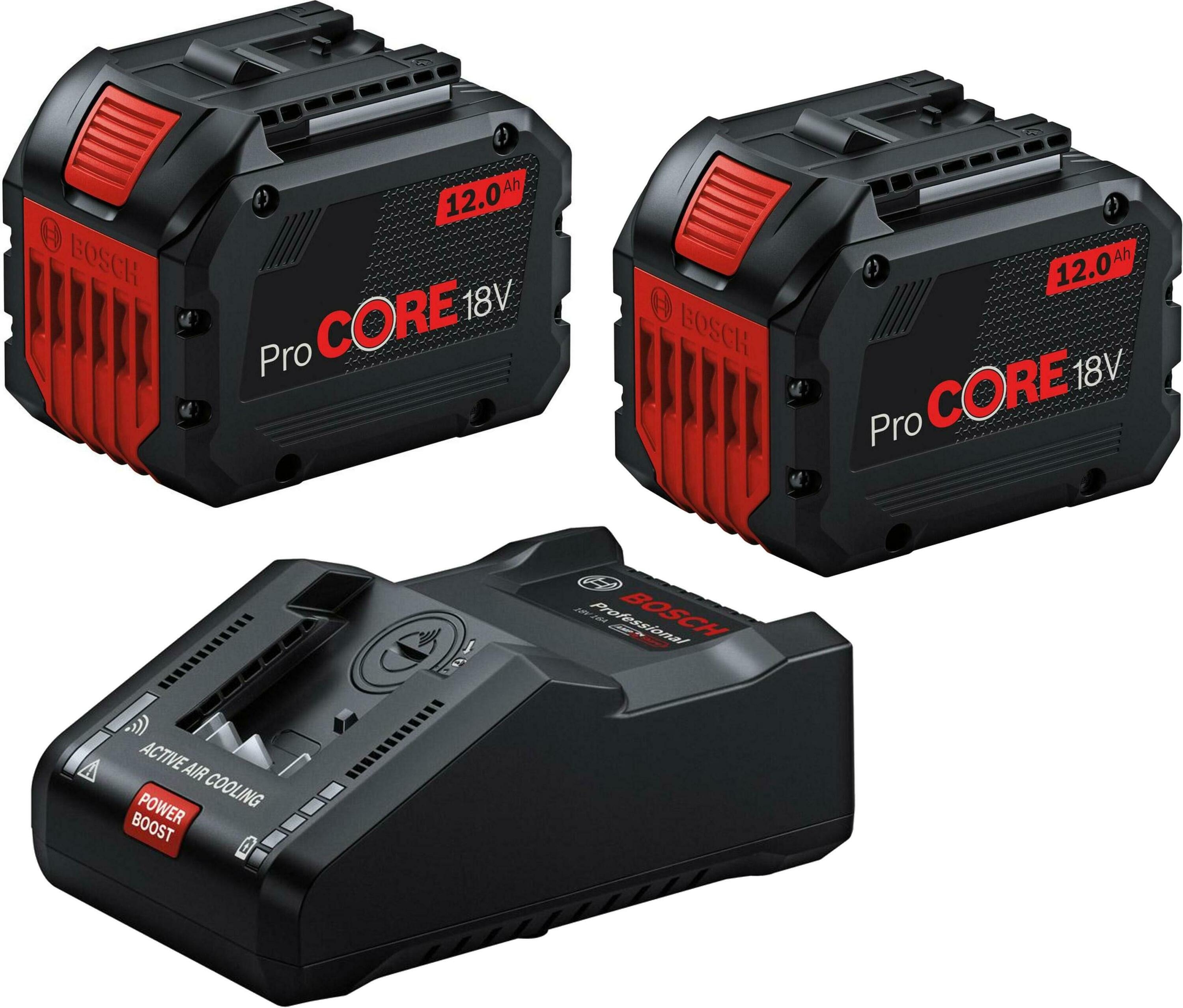 Bosch Blau Zubehör 1600A02T5W 2 x Akku ProCore 18V 12.0Ah + Ladegerät GAL 18V-160 Professional