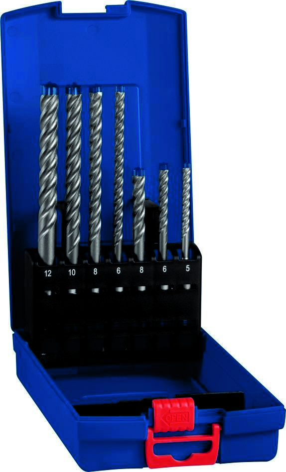Bosch Blau Zubehör 2608900195 Expert SDS plus-7X Hammerbohrer-Set, 5/6/6/8/8/10/12 mm, 7-tlg.