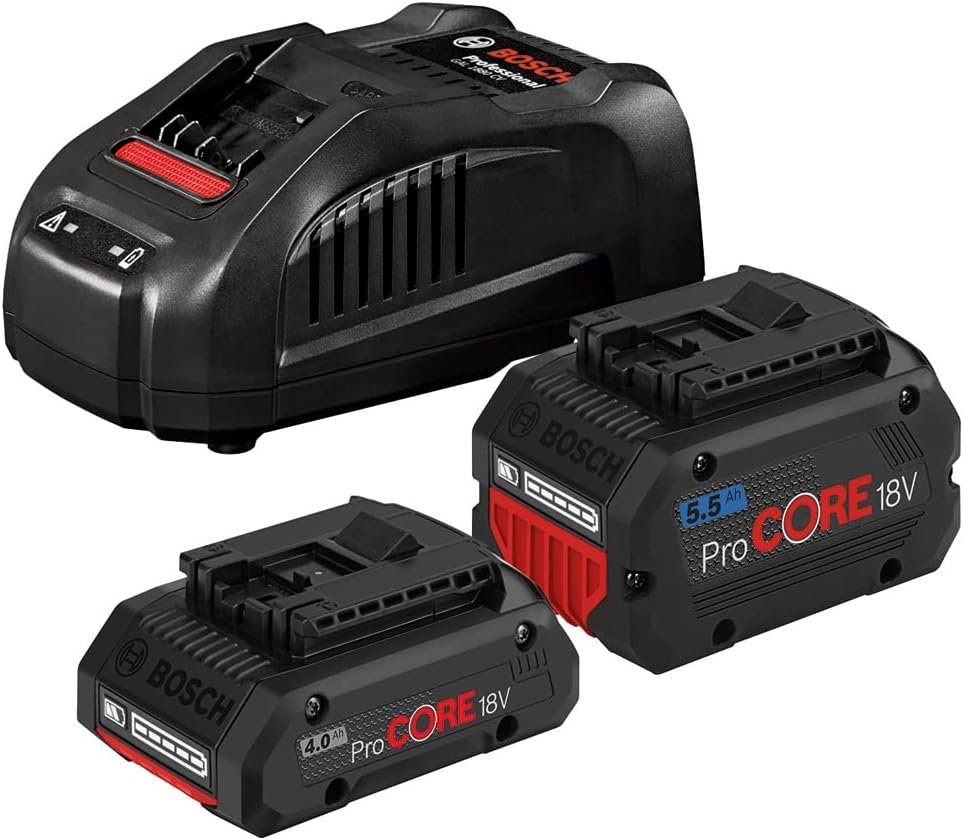 Bosch Blau Zubehör 1600A0214A 1 x ProCORE18V 40Ah + 1 x ProCORE 18V 5.5Ah + GAL 1880 CV Ladegerät