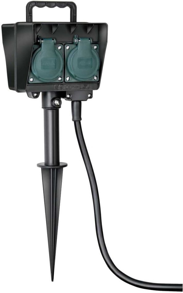 Brennenstuhl 1154440 Gartensteckdose mit Erdspieß IP44 4fach 1,4m H07RN-F 3G1,5