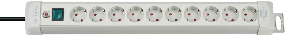 Brennenstuhl 1955500100 Steckdosenleiste 10-fach  Premium-Line  lichtgrau H05VV-F