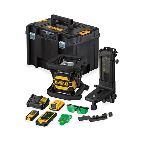 DeWALT DCE080D1GS-QW DCE080D1GS Rotationslaser Grün 18 Volt 2,0 Ah Li-Ion mit Bluetooth
