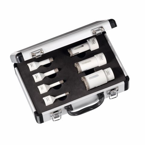 Carat EHSSET04NF Diamant Trocken Bohrkrone SET 6/8/10/12/20/27/35 mm Fliesen/Naturstein Winkelschleifer