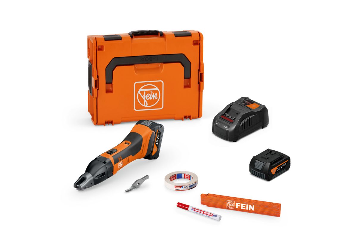 Fein 71300564000 ABSS 18 1.6 E AS Akku-Schere Basis-Set bis 1,6 mm 2x 5.0Ah Akku und Ladegerät im L-BOXX Koffer