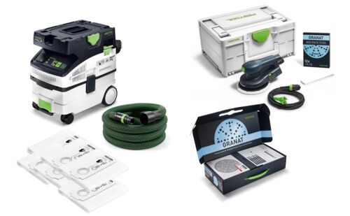 Festool 578866 CTM MIDI/ETS EC/GR/FIS Kombiset „Staubfrei“ – Handstaubsauger + Exzenterschleifer im Systainer