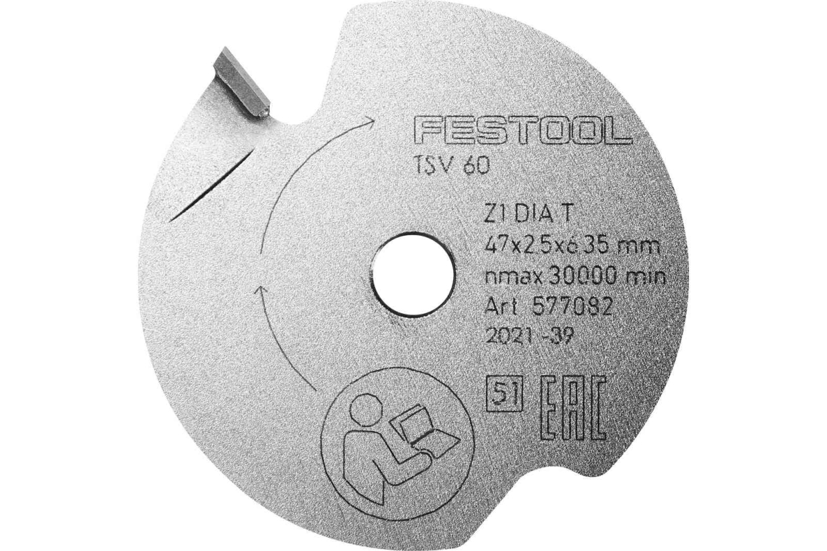 Festool Zubehör 577082 Front-Zipper-Sägeblatt DIA 47x2.5x6.35 T1