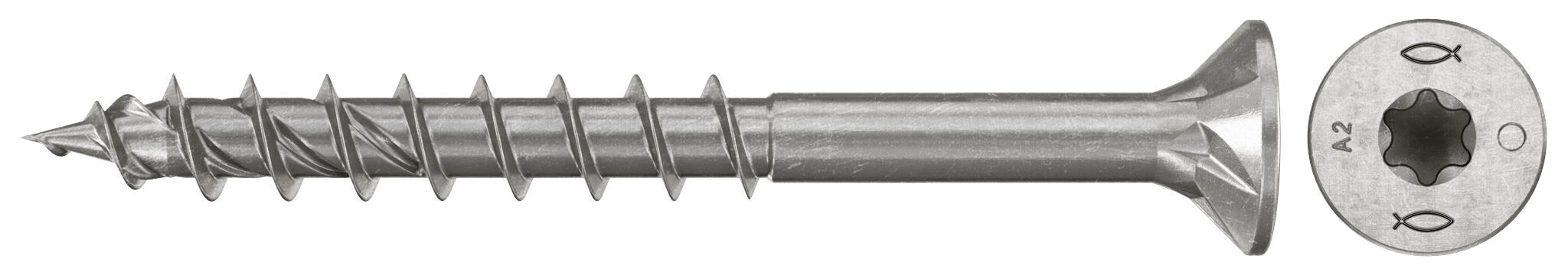 Fischer 574049 PowerFast FPF II Spanplattenschrauben CTP 5.0x70 Senkkopfgewinde A2 100St.
