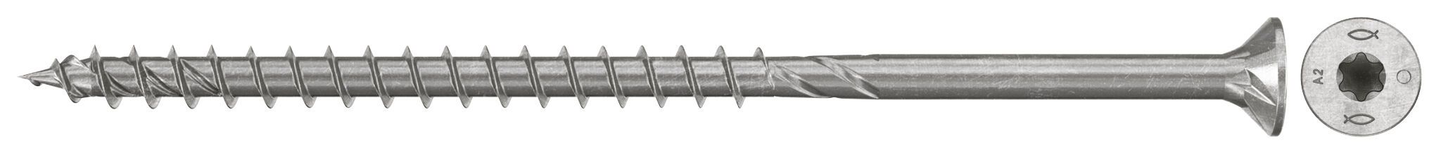 Fischer 574050 PowerFast FPF II Spanplattenschrauben CTP 5.0x80 Senkkopfgewinde A2 100St.