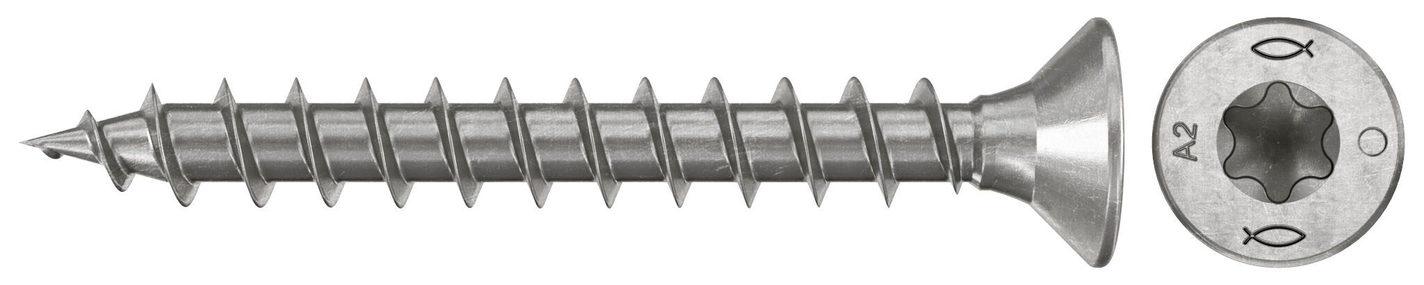 Fischer 574054 PowerFast FPF II Spanplattenschrauben CTF 3.0x25 Senkkopf Senkkopfgewinde A2 200St.