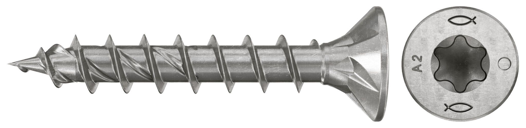 Fischer 574062 PowerFast FPF II Spanplattenschrauben CTF 4.0x20 Senkkopf Senkkopfgewinde A2 200St.