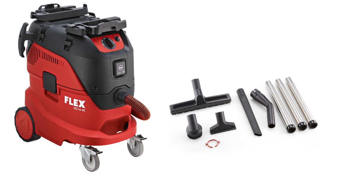 Flex-tools 465704 VCE44M AC-SET Sicherheitssauger mit automatischer Filterabreinigung, 42 l, Klasse M 