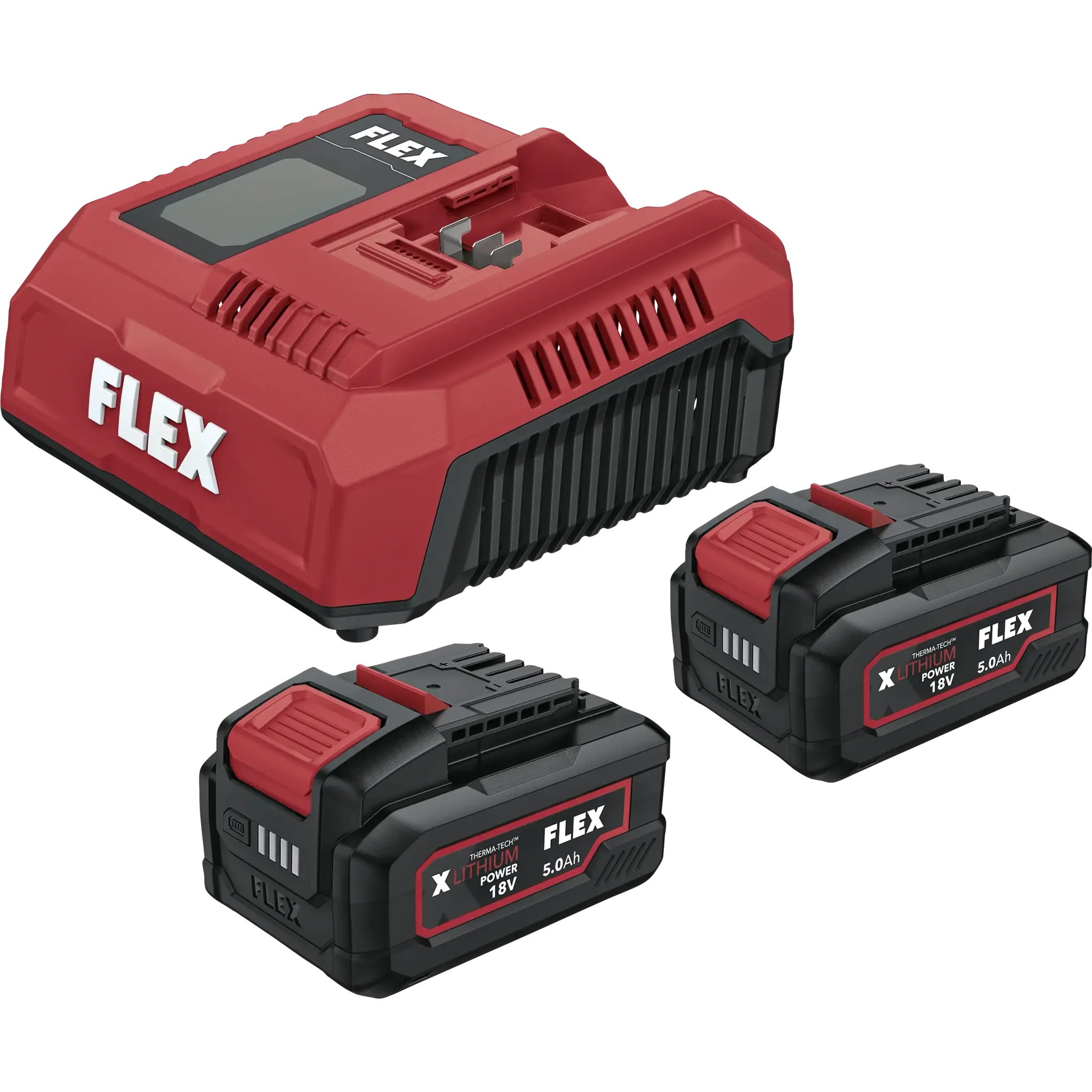 Flex-tools Zubeh&ouml;r 535895 P-Set 18-55 CA2 &ndash; Schnellladeger&auml;t + 2 x Akku 18 V, 5,0 Ah, Li-Ion