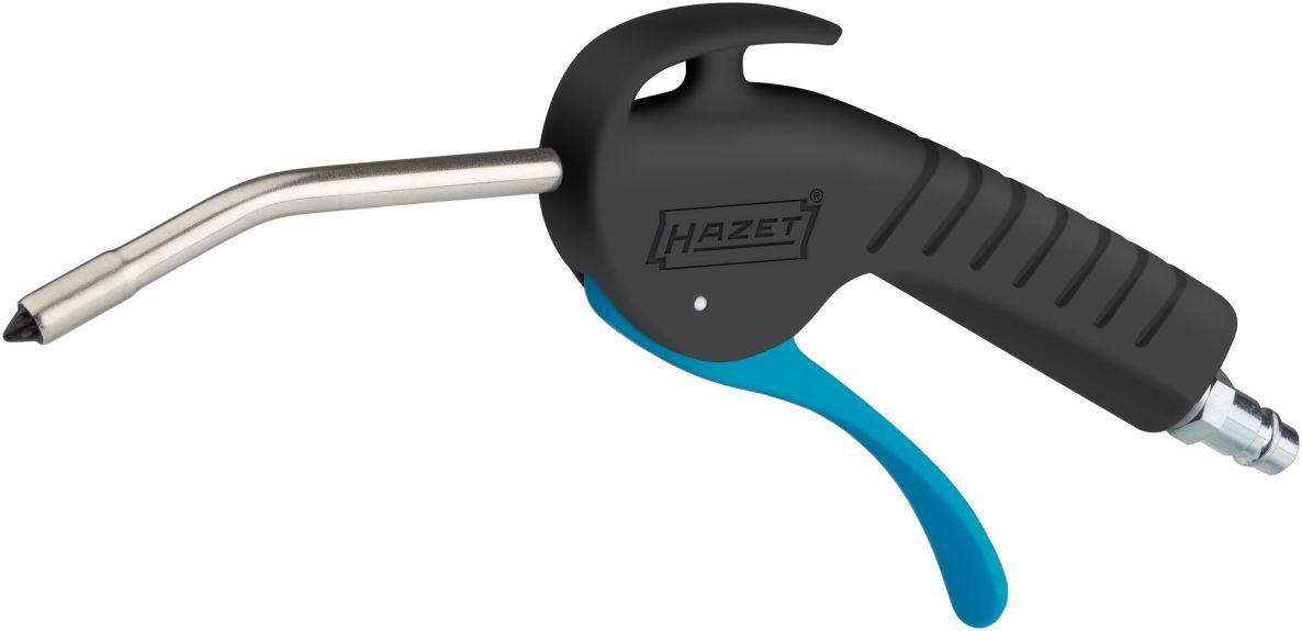 Hazet 9040P-3 Geräuscharme Ausblaspistole 100 mm mit gebogenem Rohr, Länge 255 mm