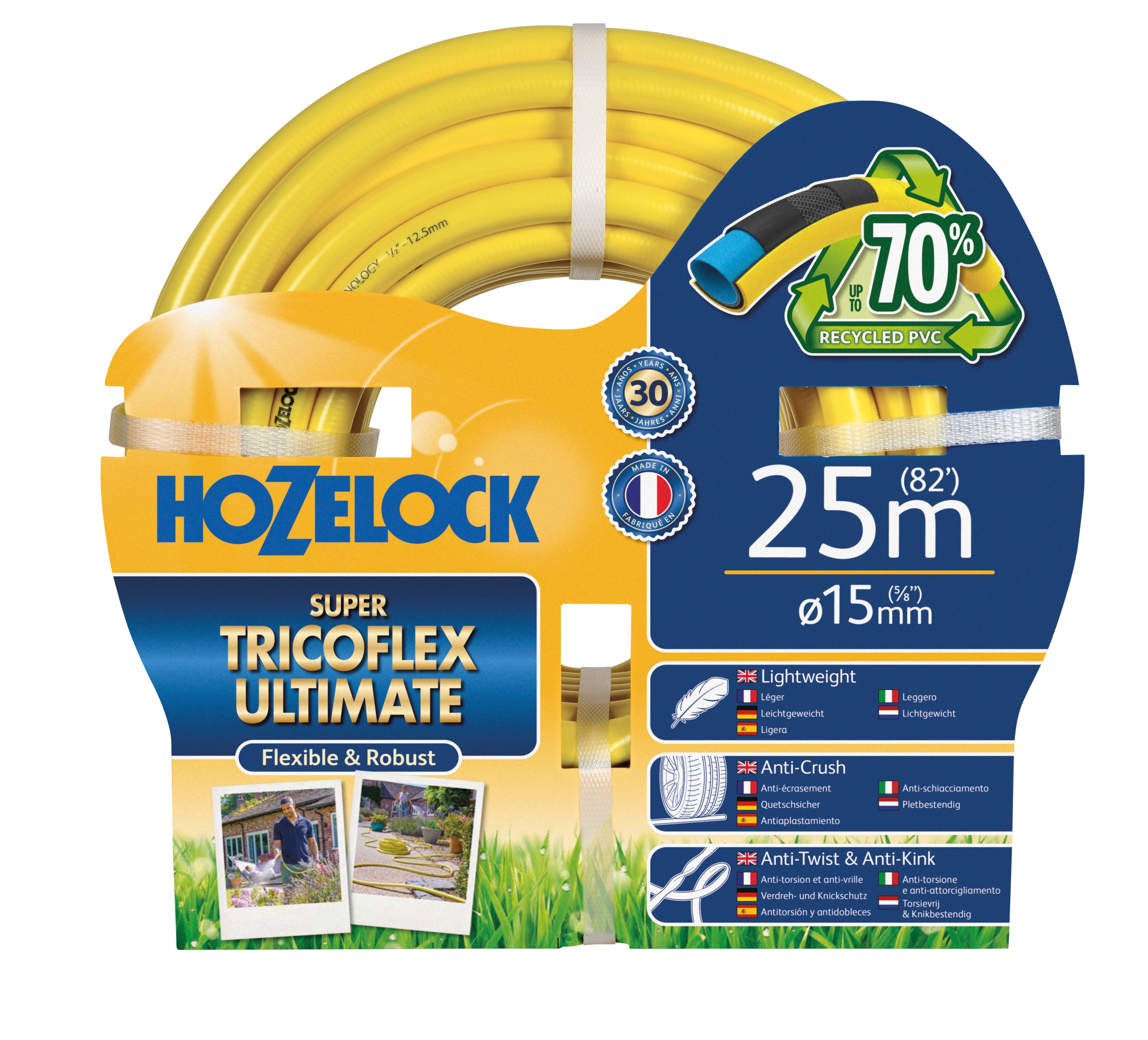 Hozelock 048291 Super Ultimate Tricoflex-Schlauch gelb (Ø25 mm) 50 Meter