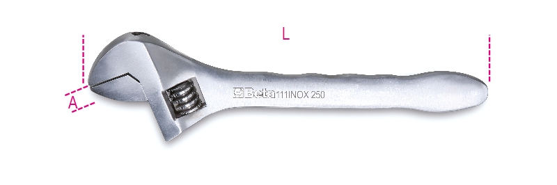 Beta 001110320 1110320 111INOX 200 verstellbare Schraubenschlüssel, aus rostfreiem Stahl