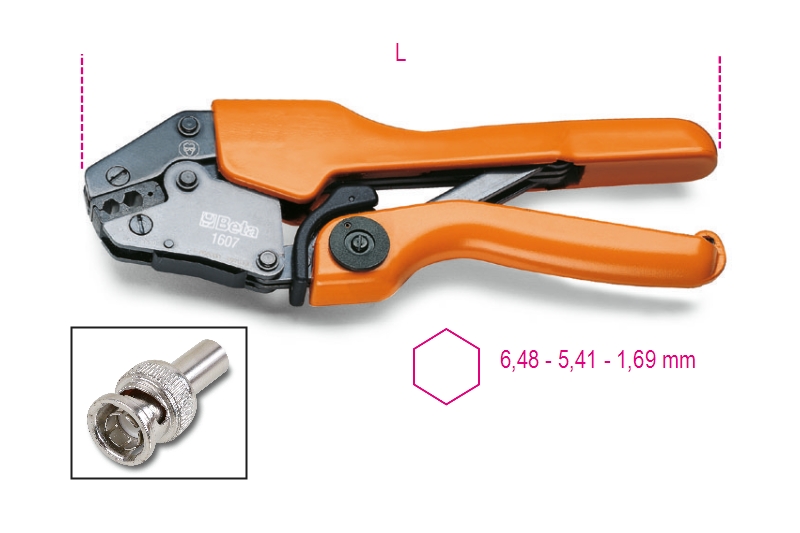 Beta 016070001 1607 Industriekabelschneider für BNC-Koaxialkabel RG 58, RG 59, RG 62, RG 71