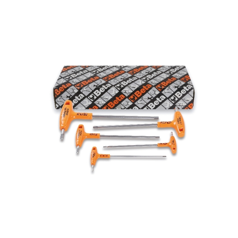 Beta 000961952 961952 96TINOX/S5 5-teiliges Set von Winkelschlüsseln mit Kraftgriff. Gefertigt aus rostfreiem Stahl