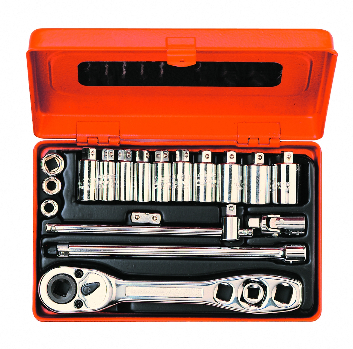 Bahco R6725MK 1/4"-Steckschlüssel-Satz, metrisch, Sechskant, inklusive Umschaltknarre für Kältetechnik – 10-teilig
