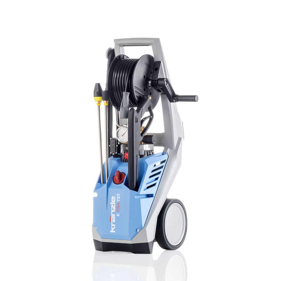 Kr&auml;nzle 60205.0 K1154 TST Kaltwasser-Hochdruckreiniger + Schlauchtrommel und Schmutzschneider 230 Volt 30-140 bar