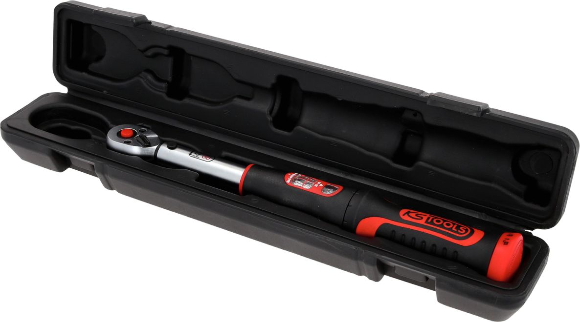 KS Tools 516.9012 1/4" INFINITOOL Drehmomentschlüssel mit umschaltbarem Knarrenkopf 5-25 Nm