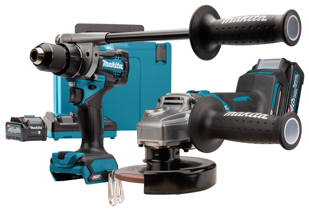 Makita DK0124G201 Kombo Set - DF001G Akku Bohrmaschine + GA005 Akku Winkelschleifer 40 Volt max. 4.0 Ah Li-Ion