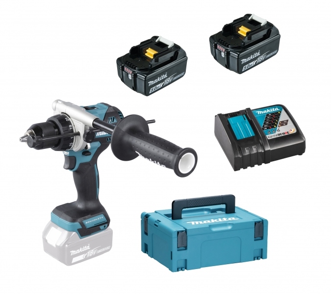 Makita DHP492RTN LXT 18V Schlagbohrer/Schrauber 2x 6,0 Ah und Schnellladegerät in Mbox