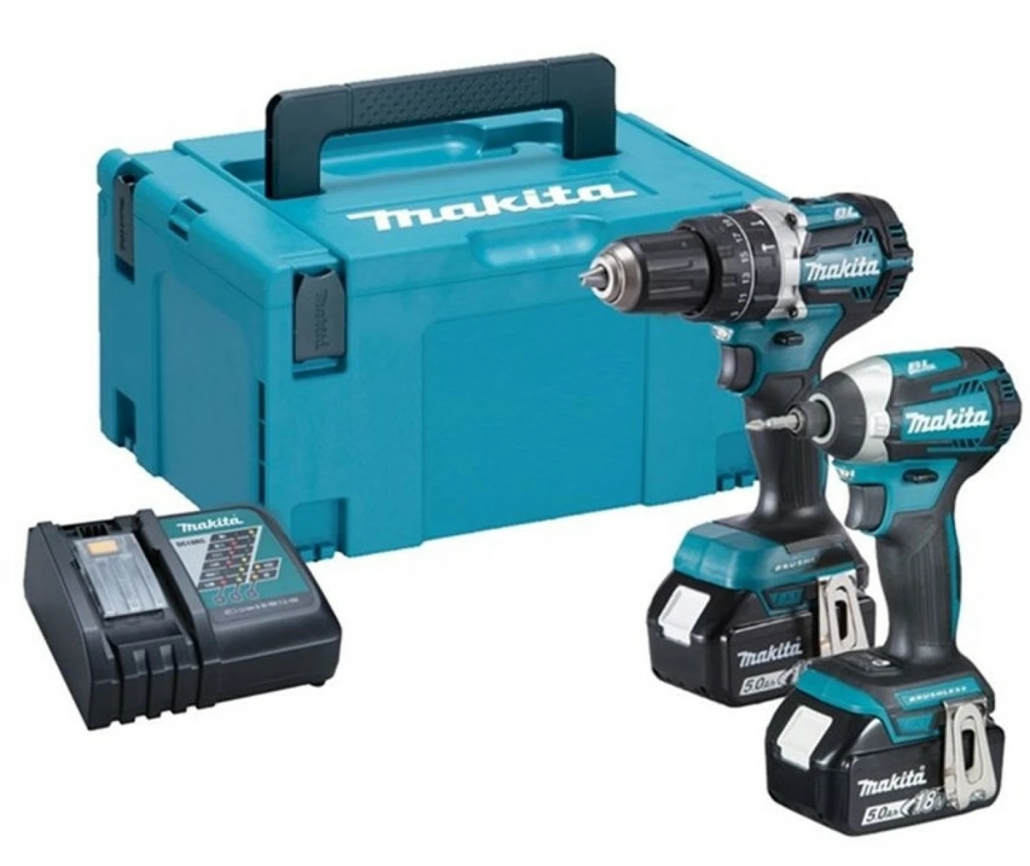 Makita DLX2181TJ1 DHP484 Akku-Schlagbohrmaschine + DTD154 Akku-Schlagschrauber 18 Volt 5.0 Ah Li-Ion + 5 Jahre Händler-Garantie!