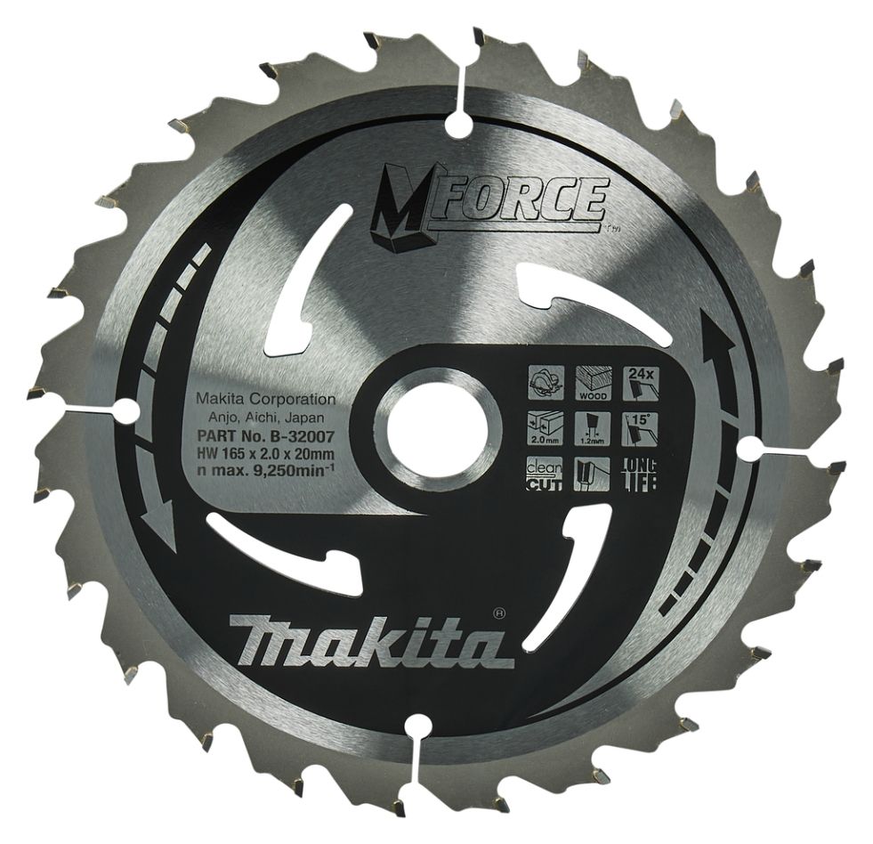 Makita Zubehör B-32007 HM-Sägeblatt Mforce 165 x 20 x 24T