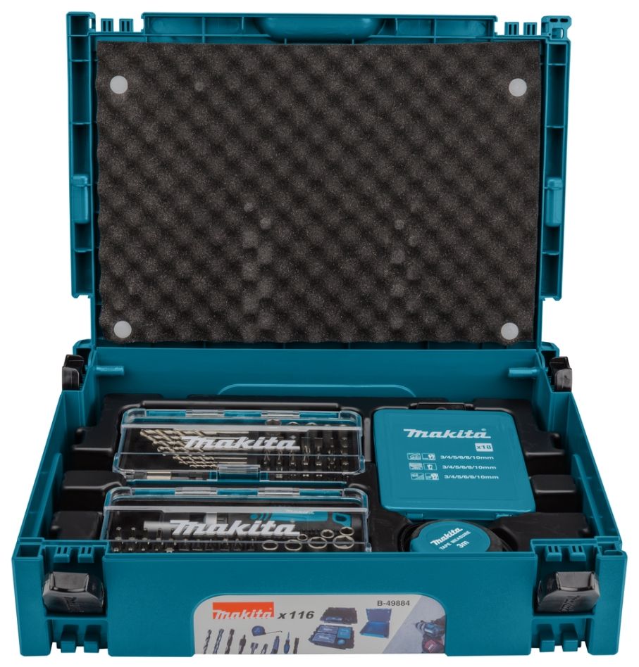 Makita Zubehör B-49884 Bohrer-/Schrauben-Bit-Satz 116-teilig
