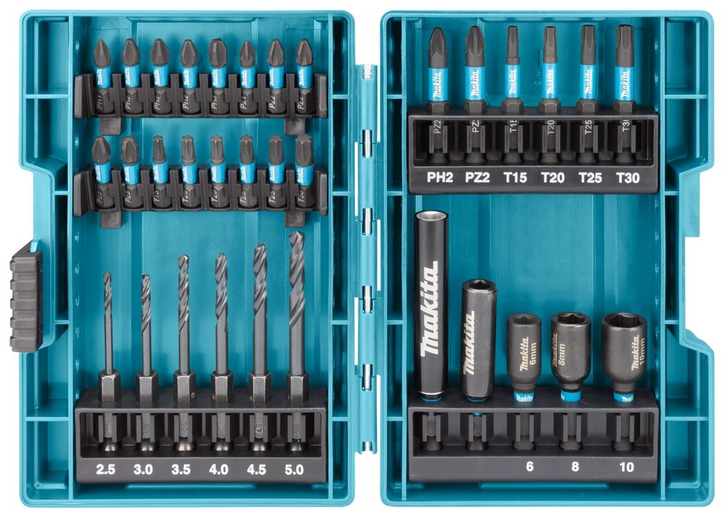 Makita Zubehör B-66896 Bohrer-Bit-Set 33-Teilig Impact Black
