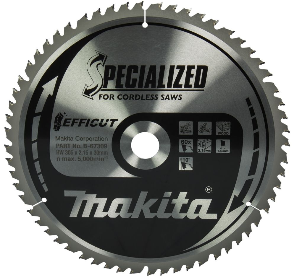 Makita Zubehör B-67309 Sägeblatt Timber Efficut 305 x 30 x 2,15 60T