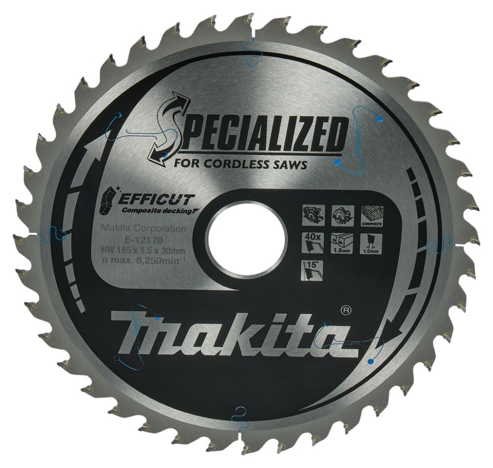 Makita Zubehör E-12170 Kreissägeblatt WPC Efficut 185x30x1,5 40T 15g