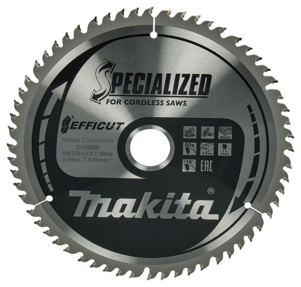 Makita Zubehör E-08888 Holzkappsägeblatt 216 x 30 x 60T
