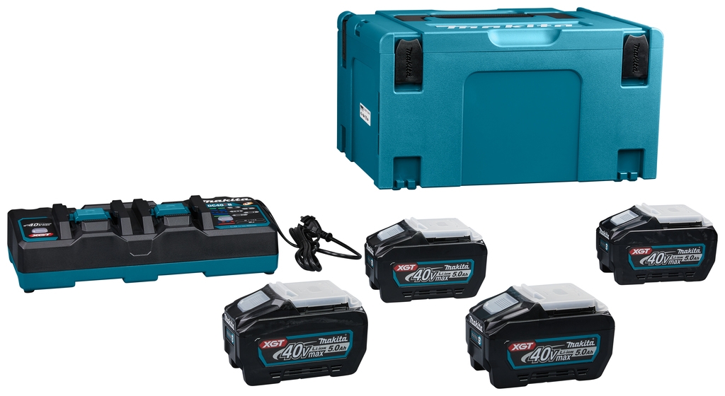 Makita Zubehör 191U42-2 Starter Set XGT DC40RB Duo Ladegerät + 4 x Batterie BL4050F 40V max 5.0Ah in MBox