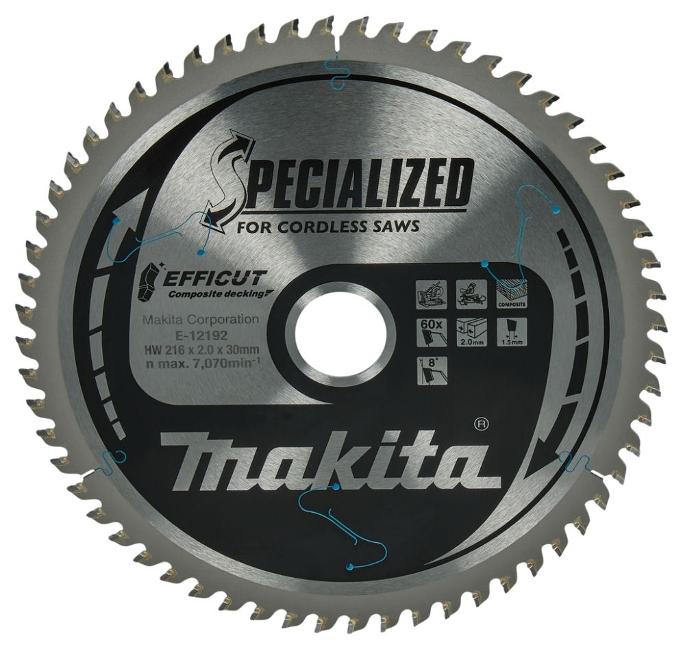 Makita Zubehör E-12267 Trennsägeblatt WPC Efficut 216x30x2,0 60T 8g