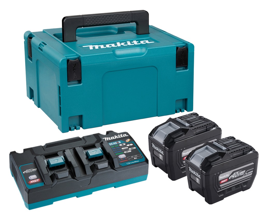 Makita Zubehör PSKGPE2J Starter-Set 2 Tabless BL4080H 40V 8.0Ah Batterien und DC40RB duo Schnellladegerät